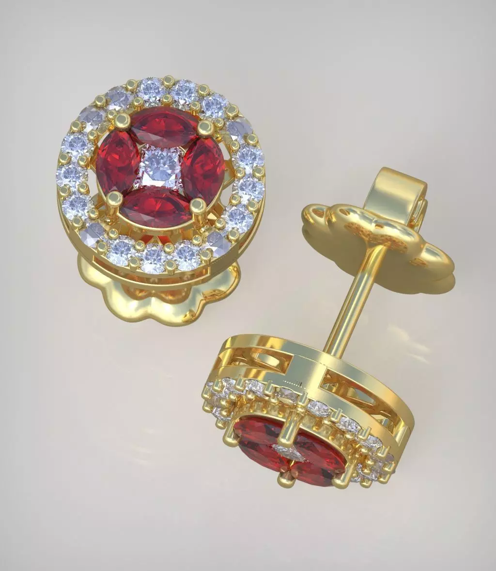 Earring model 0371 3D printable model15 3D print model_0