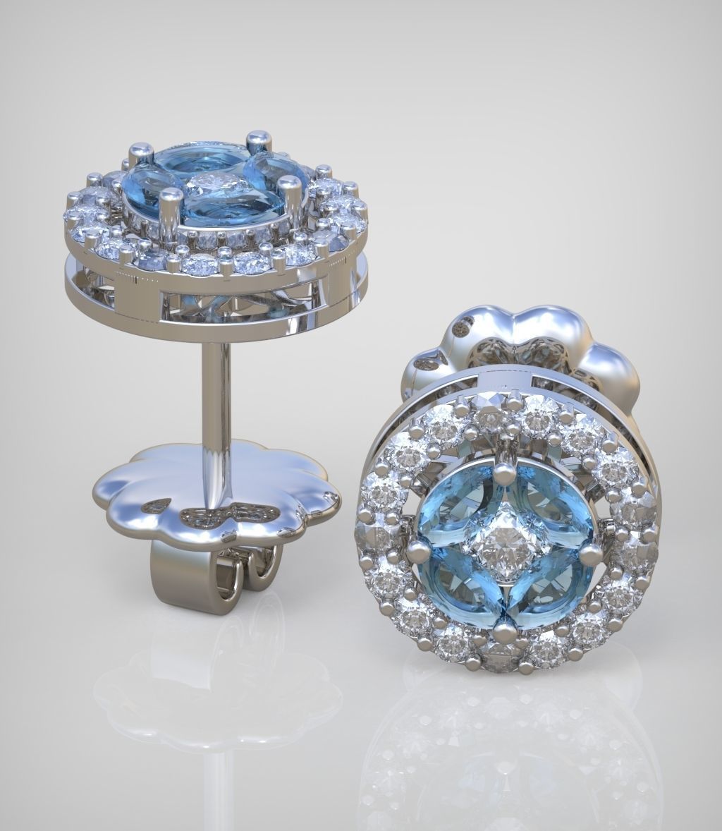 Earring model 0371 3D printable model15 3D print model_2