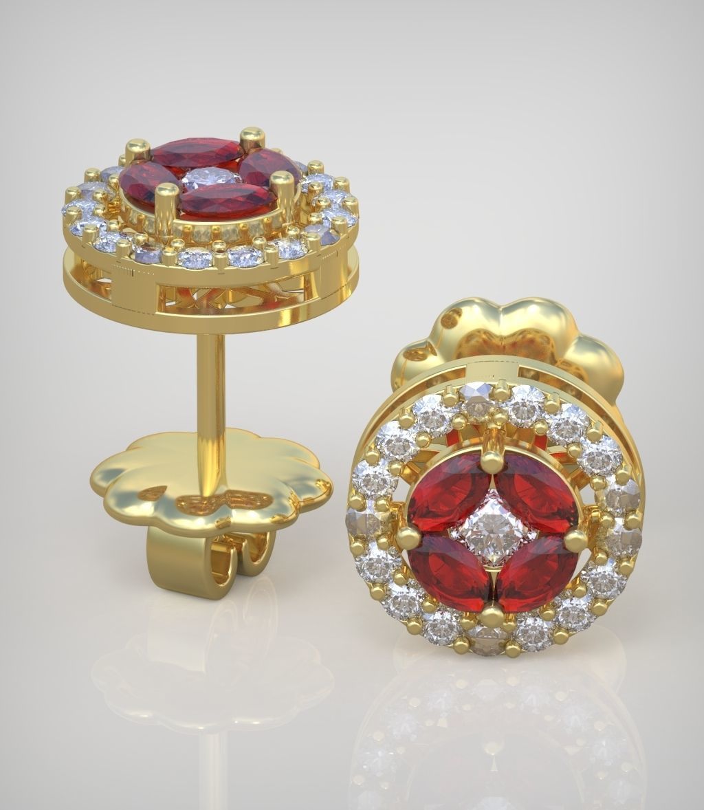 Earring model 0371 3D printable model15 3D print model_3
