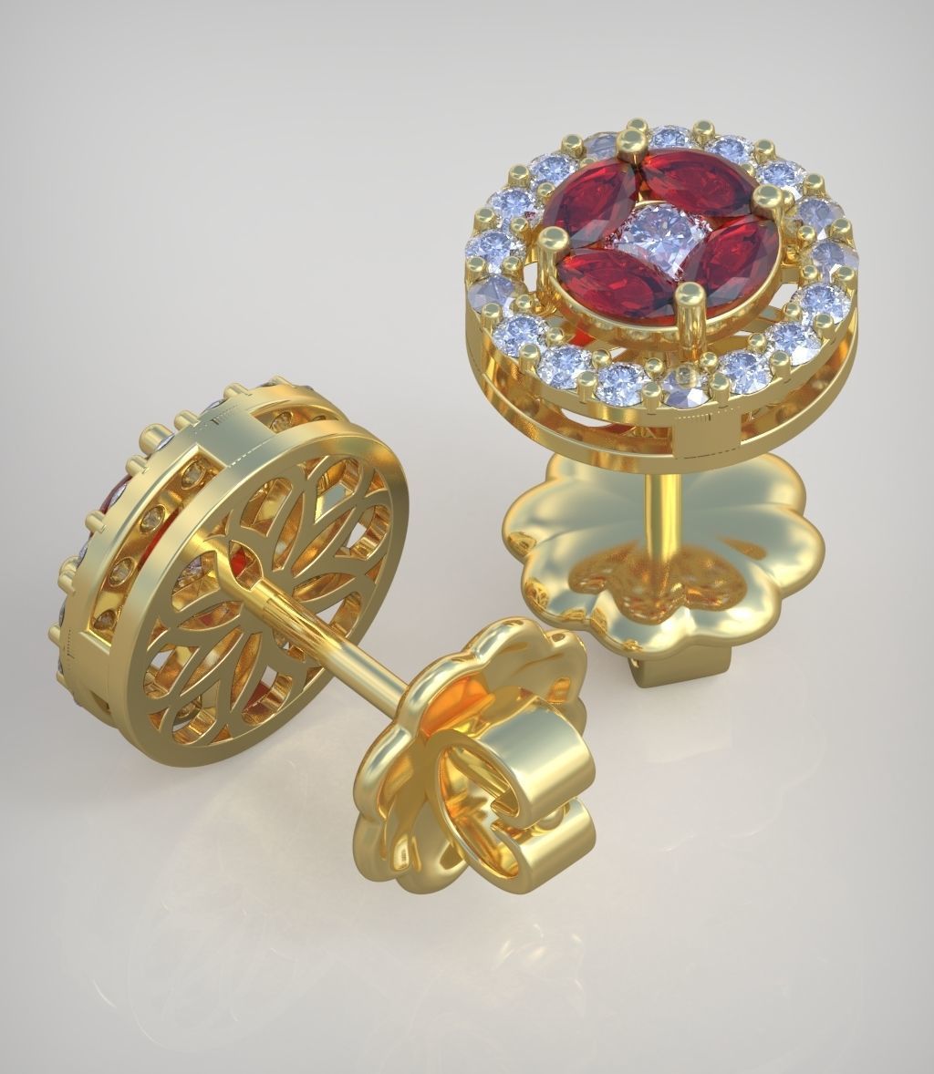 Earring model 0371 3D printable model15 3D print model_8