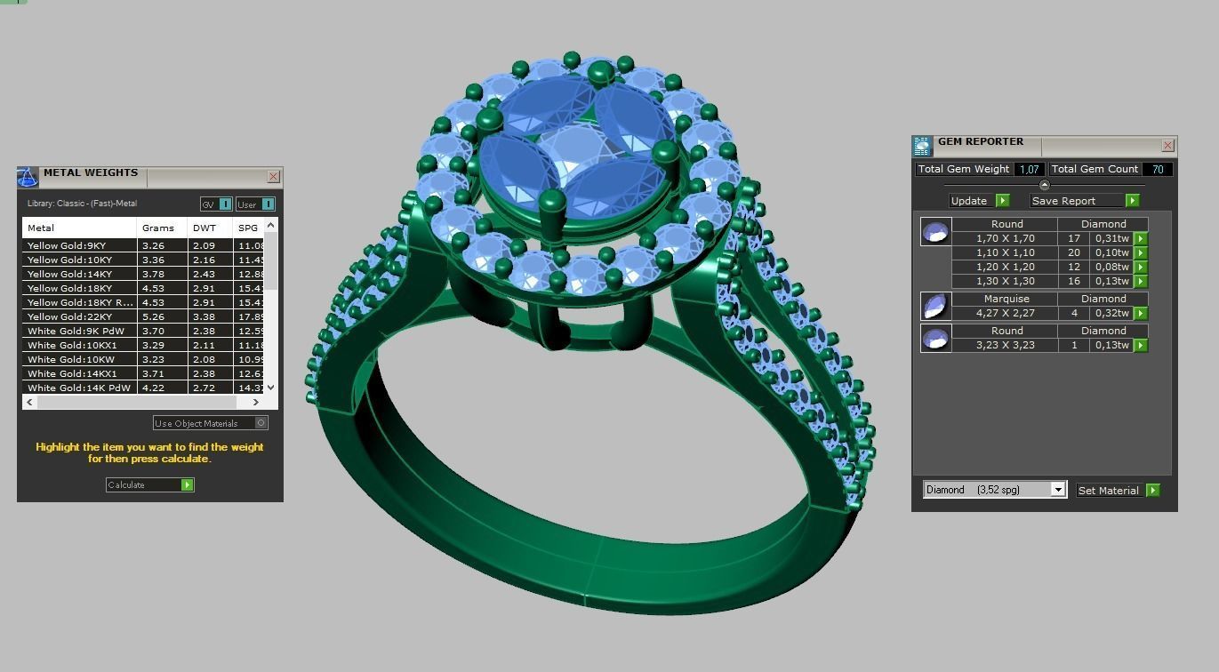 Diamond ring 0609 3D printable model10 3D print model_16