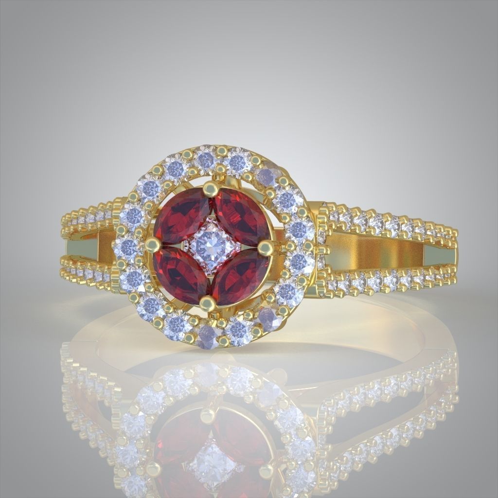 Diamond ring 0609 3D printable model10 3D print model_7