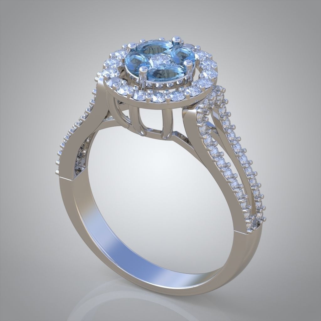 Diamond ring 0609 3D printable model10 3D print model_2