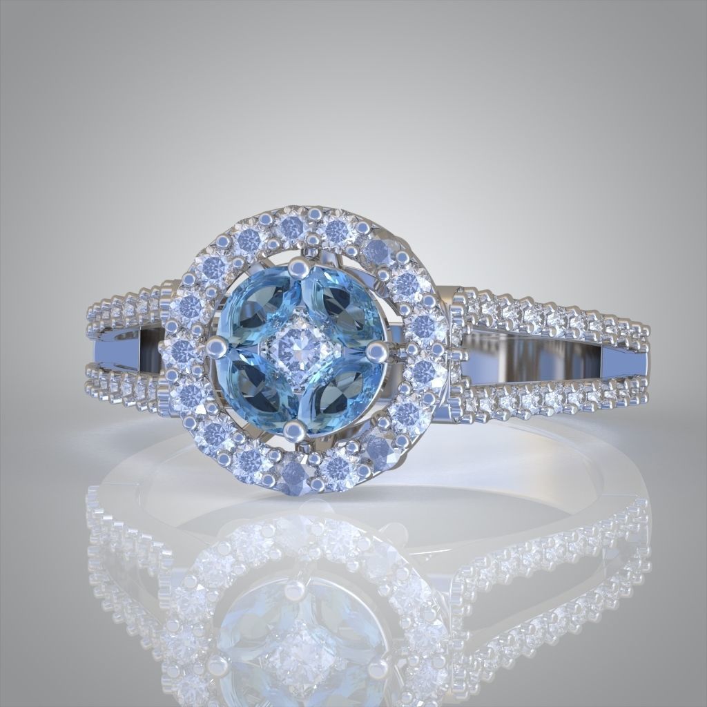 Diamond ring 0609 3D printable model10 3D print model_6