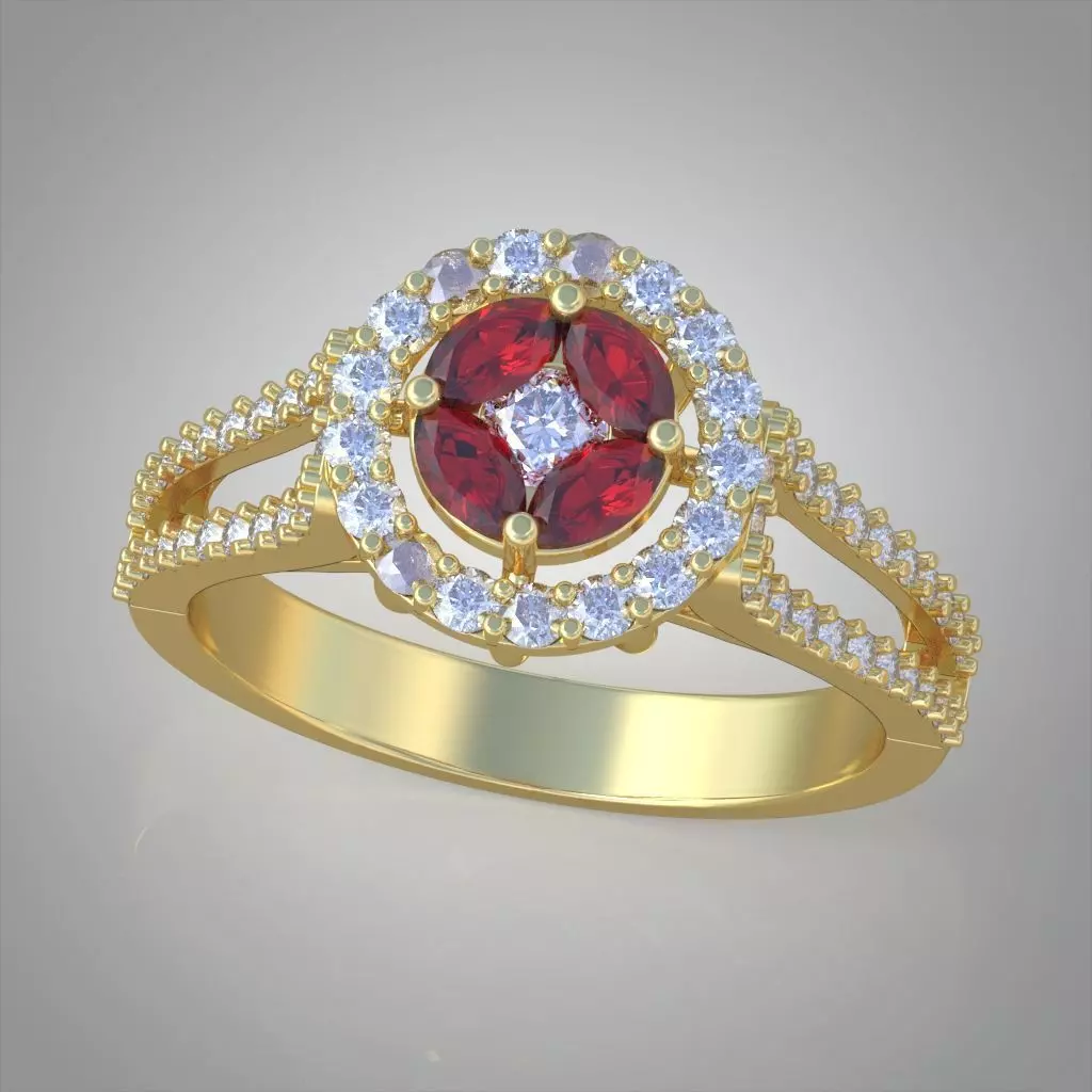 Diamond ring 0609 3D printable model10 3D print model_0