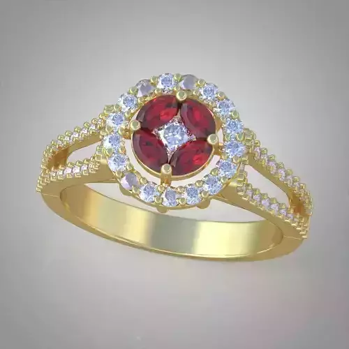 Diamond ring 0609 3D printable model10 3D print model Diamond ring 0609 3D printable model10 3D print model