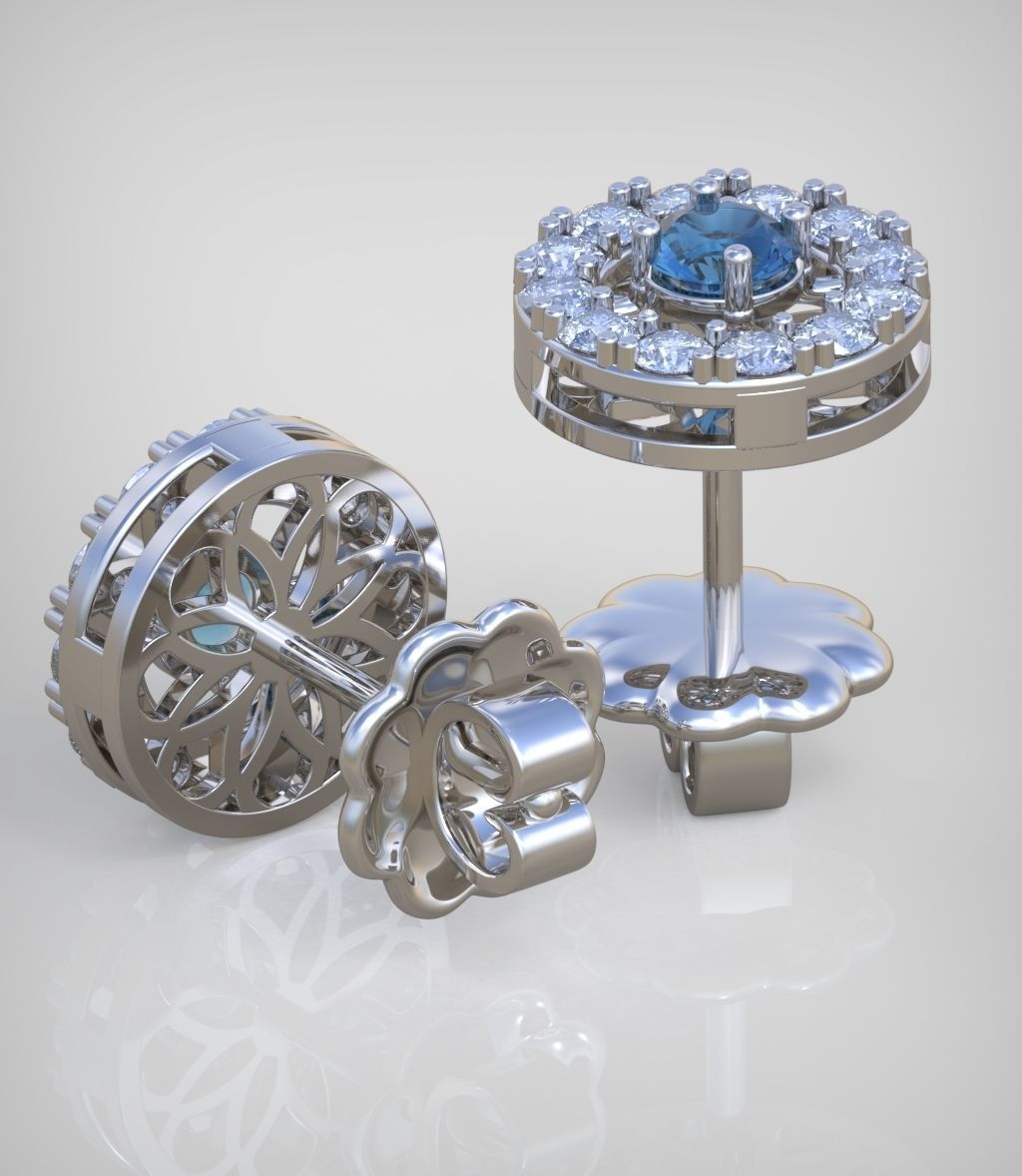 Earring model 0372 3D printable model 3D print model_9