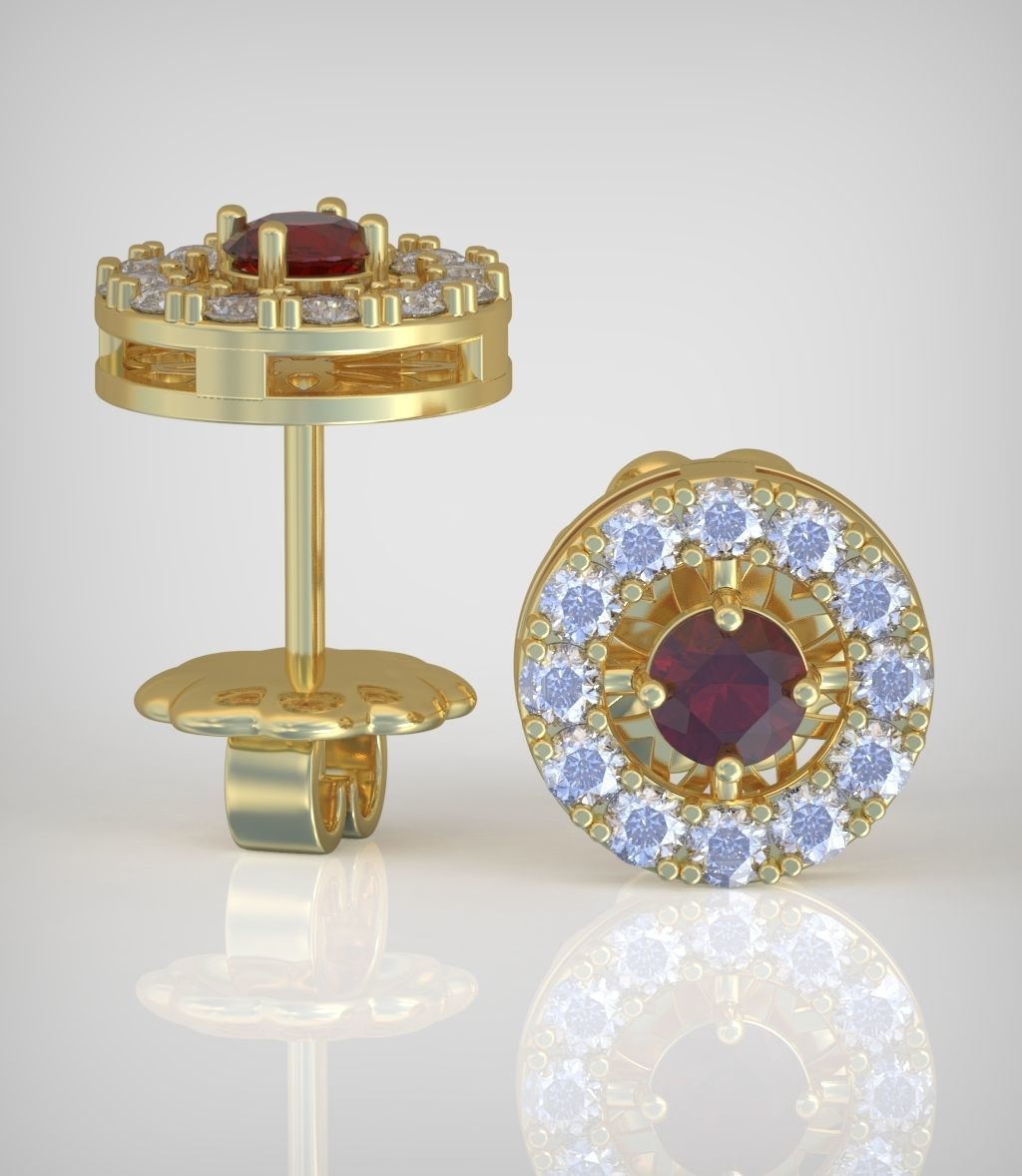 Earring model 0372 3D printable model 3D print model_4