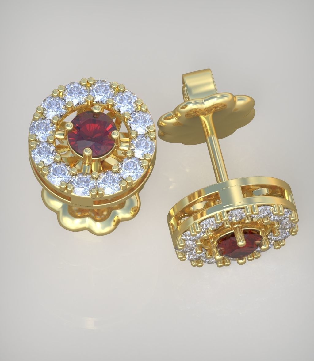 Earring model 0372 3D printable model 3D print model_2