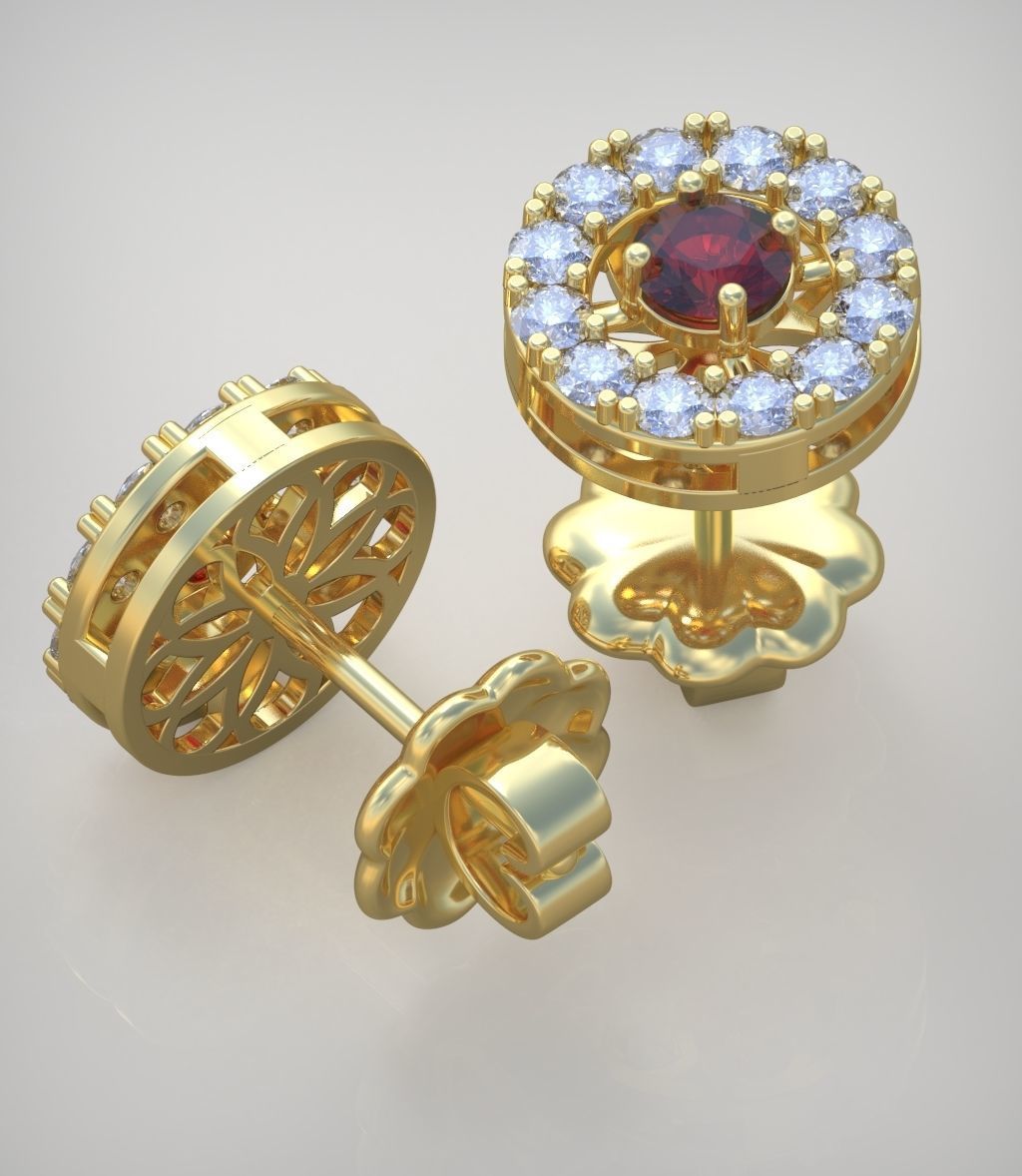 Earring model 0372 3D printable model 3D print model_7