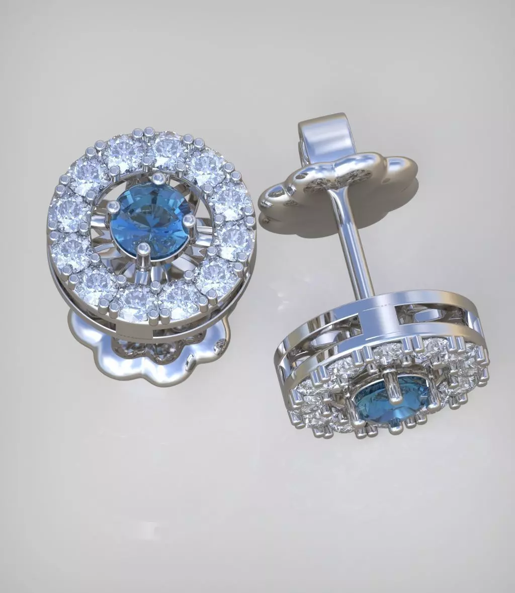 Earring model 0372 3D printable model 3D print model_0