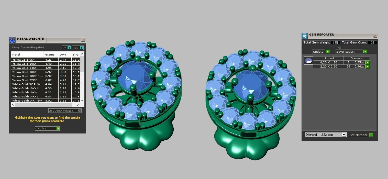 Earring model 0372 3D printable model 3D print model_16