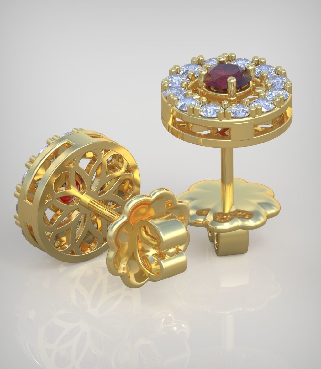 Earring model 0372 3D printable model 3D print model_8