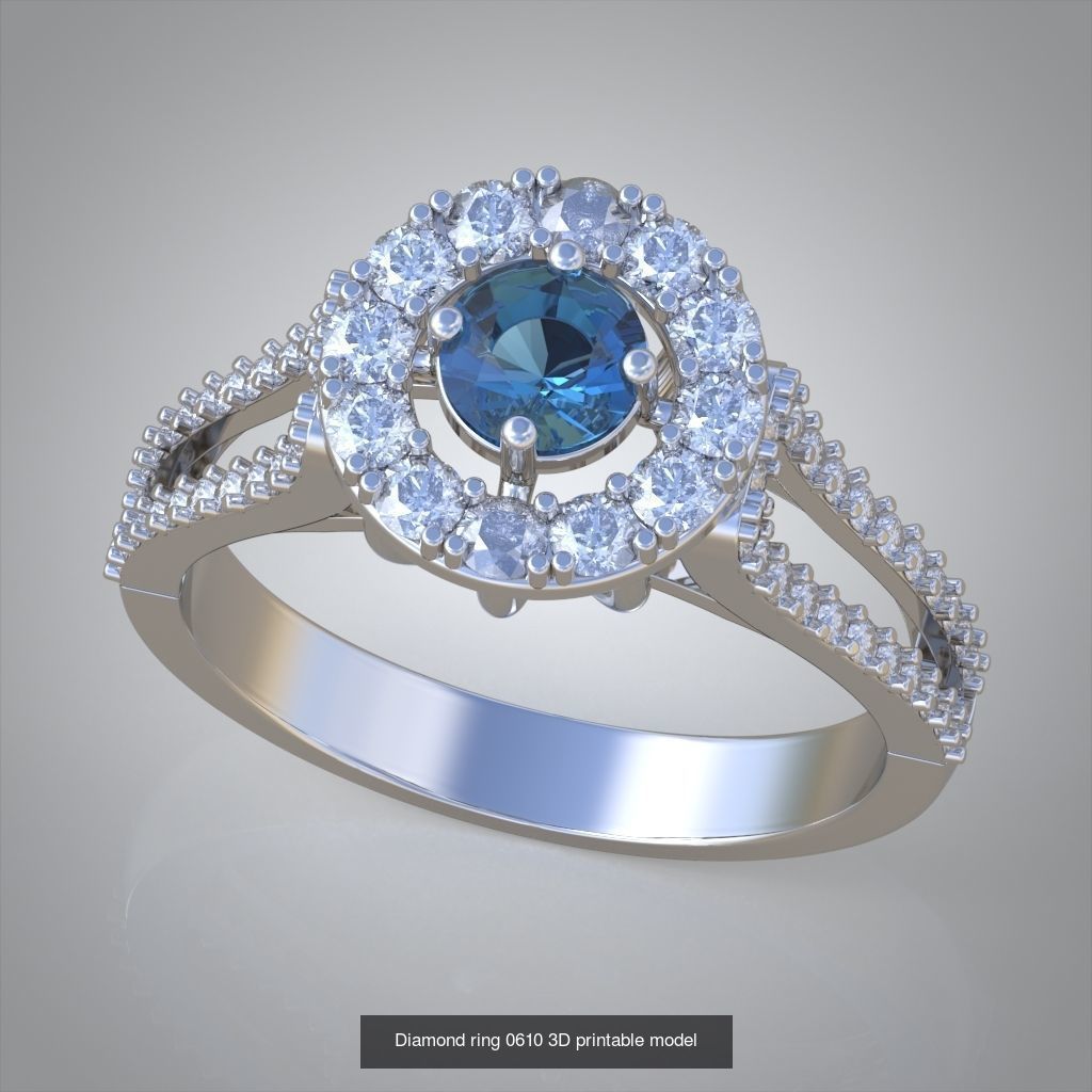 Ring and Earring Set 3D printable model 0123 3D Model Collection_4