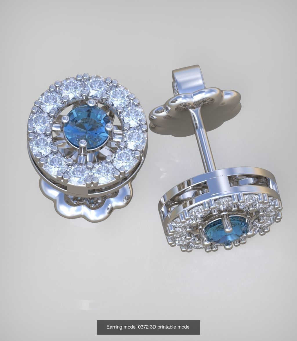 Ring and Earring Set 3D printable model 0123 3D Model Collection_3