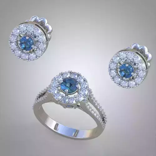 Ring and Earring Set 3D printable model 0123