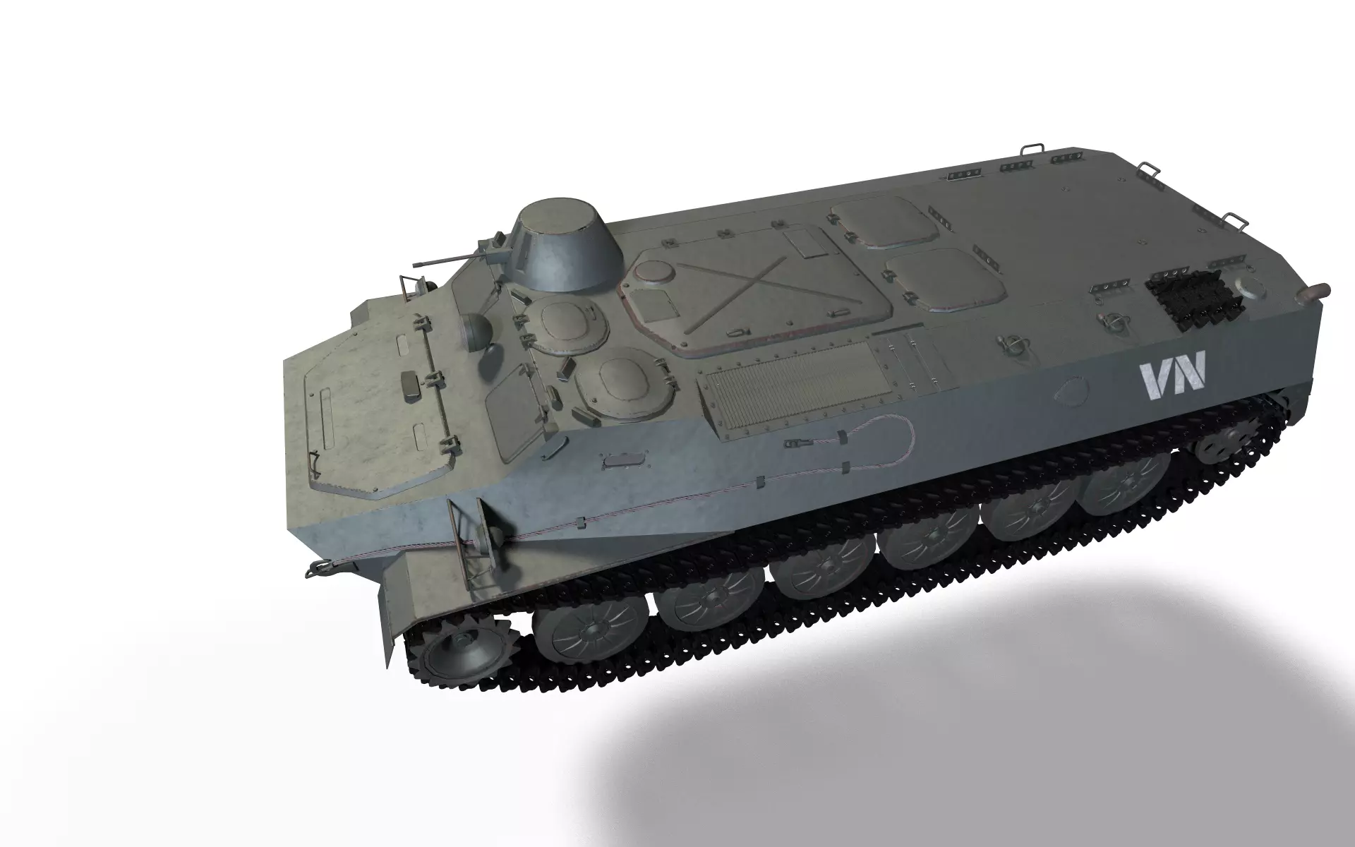 Tank MTLB Low-poly 3D model_0