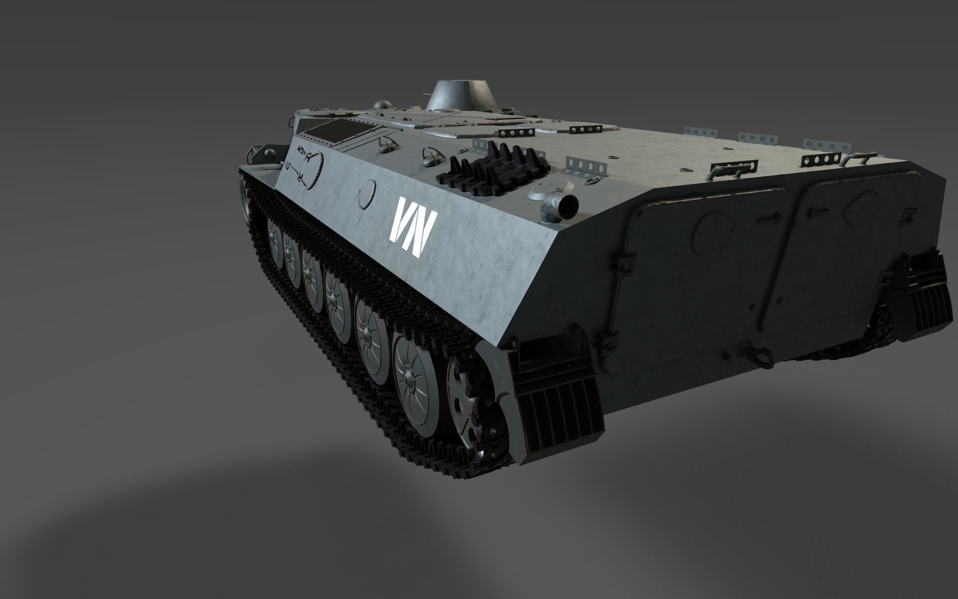 Tank MTLB Low-poly 3D model_2