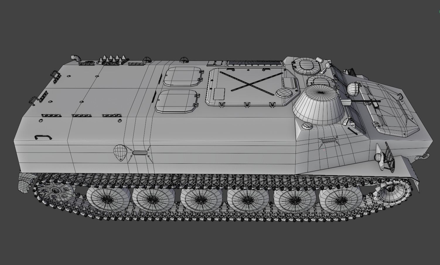 Tank MTLB Low-poly 3D model_5