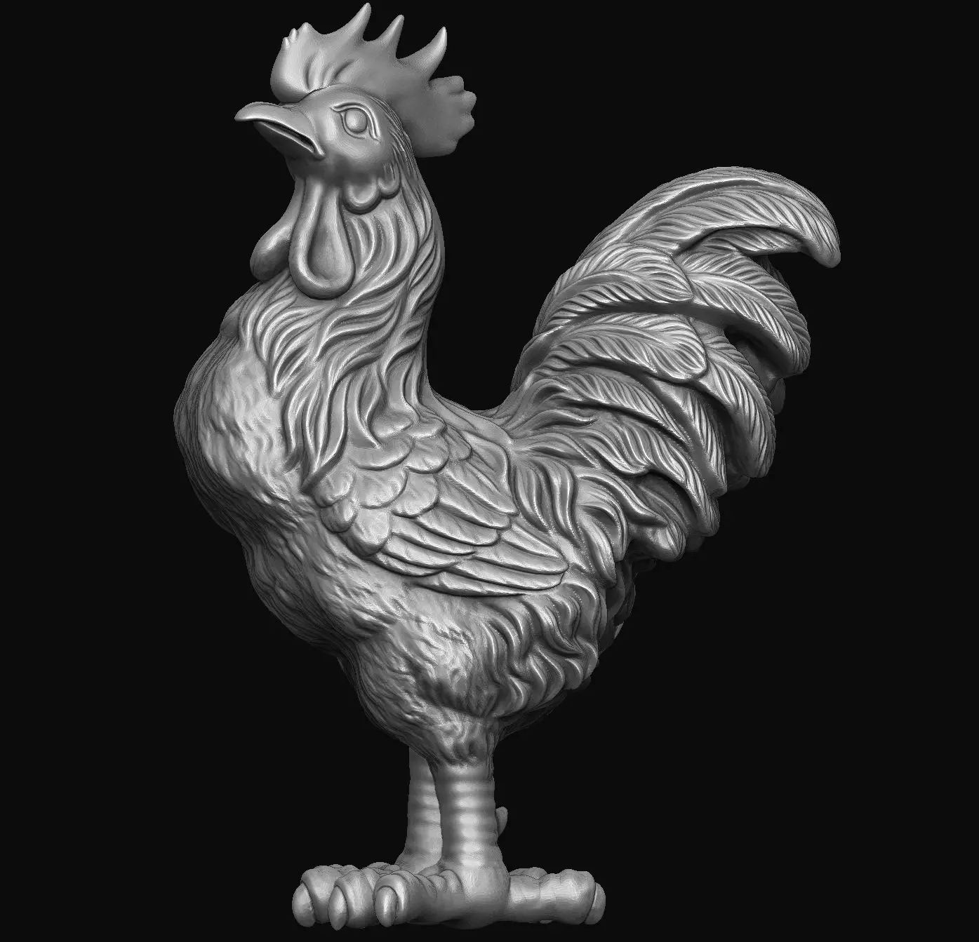 Rooster Statue 3D print model_0