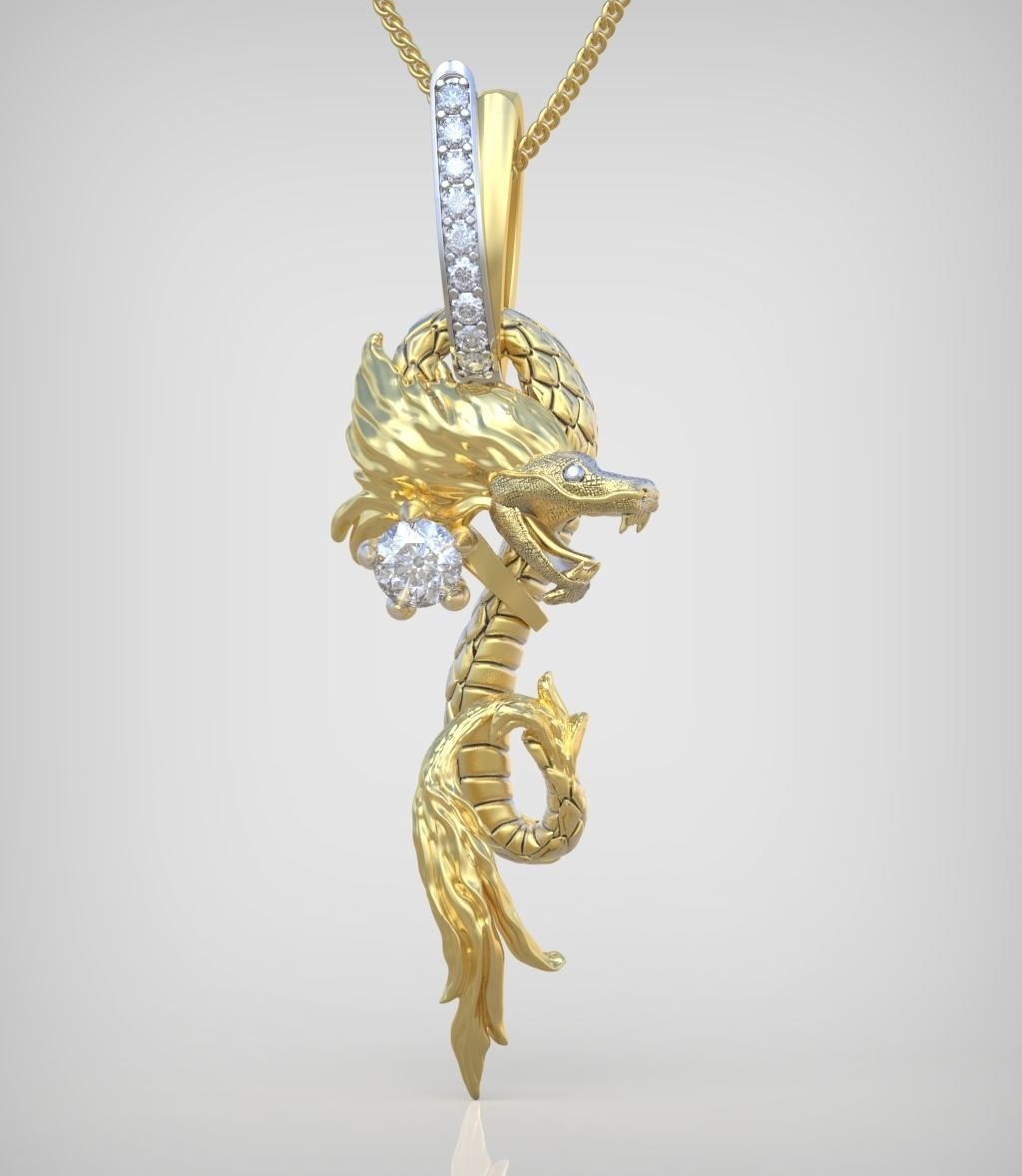Dragon Pendant model 3D 0269-2 printable model14 3D print model_6