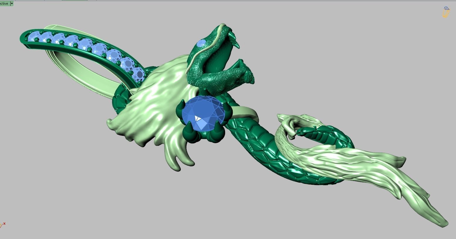 Dragon Pendant model 3D 0269-2 printable model14 3D print model_18