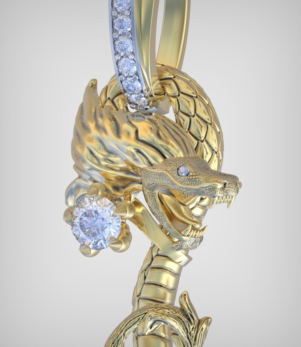 Dragon Pendant model 3D 0269-2 printable model14 3D print model_3