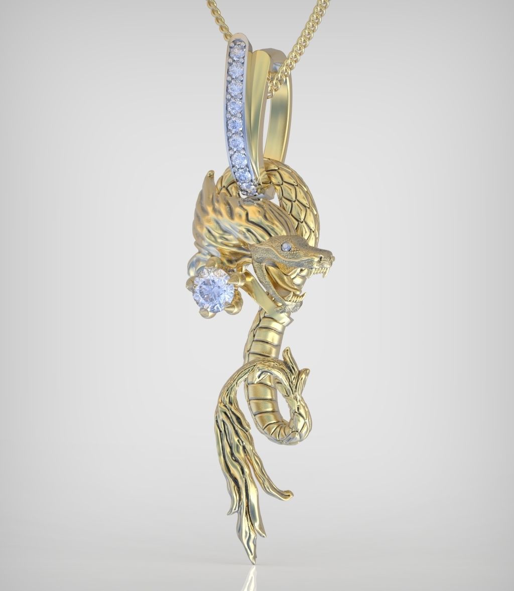 Dragon Pendant model 3D 0269-2 printable model14 3D print model_2