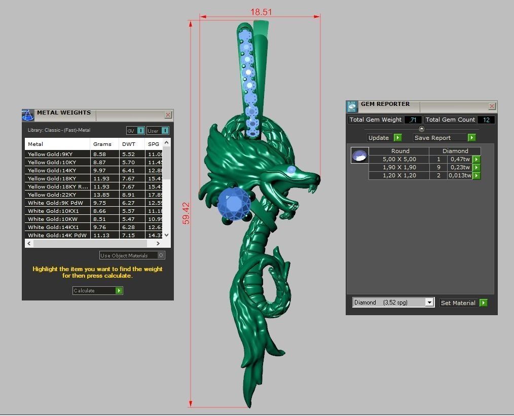 Dragon Pendant model 3D 0269-2 printable model14 3D print model_14