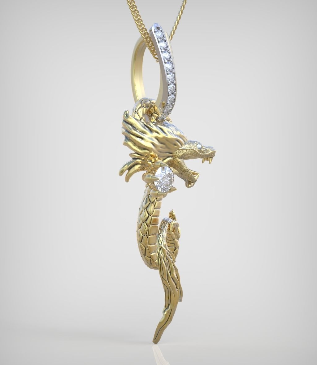 Dragon Pendant model 3D 0269-2 printable model14 3D print model_4