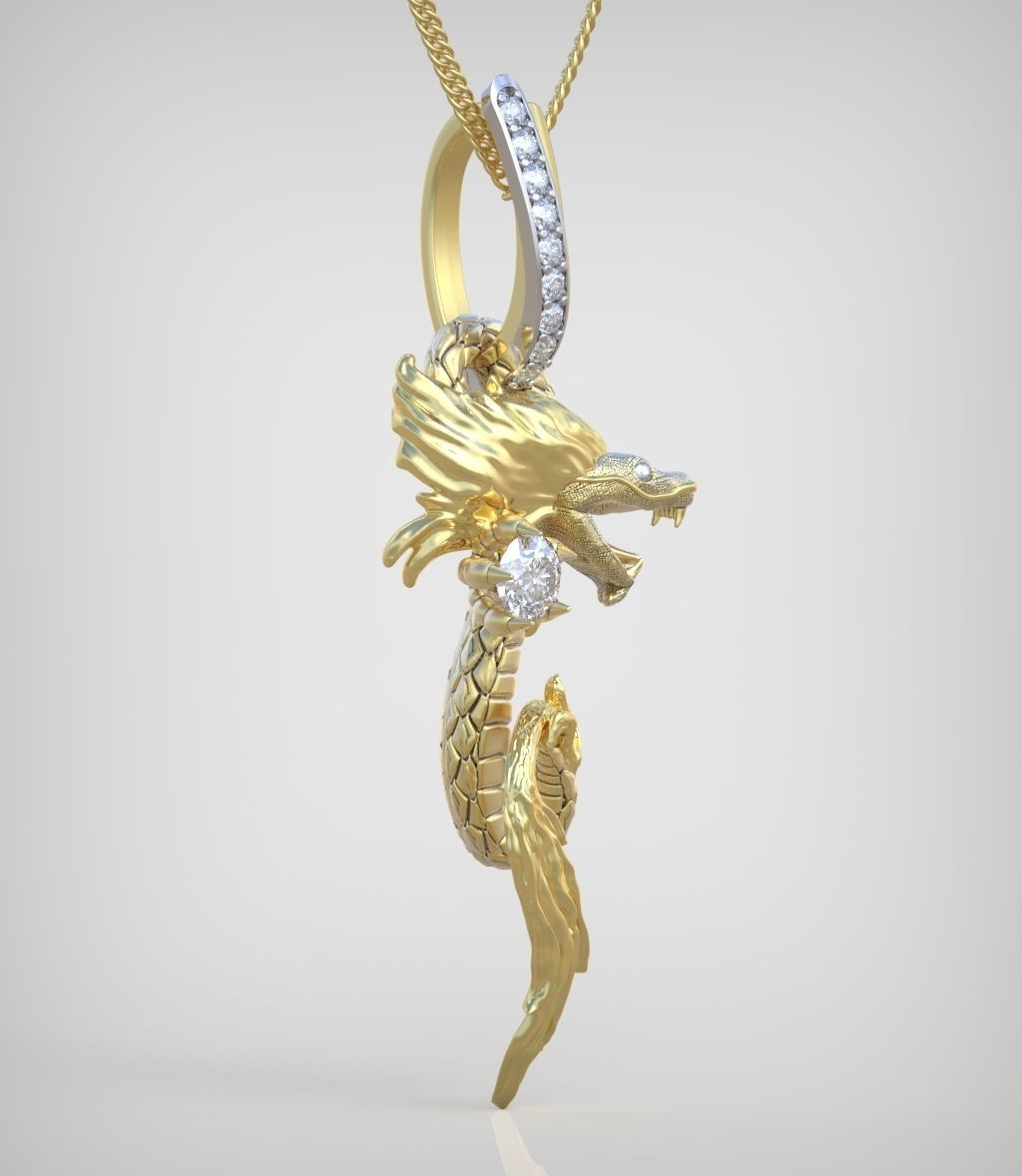Dragon Pendant model 3D 0269-2 printable model14 3D print model_5