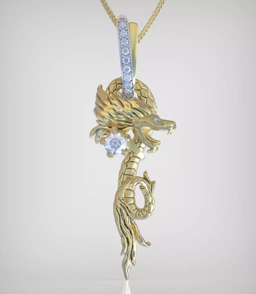 Dragon Pendant model 3D 0269-2 printable model14 3D print model_0