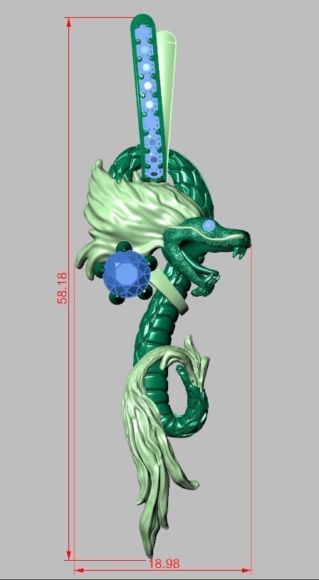 Dragon Pendant model 3D 0269-2 printable model14 3D print model_16