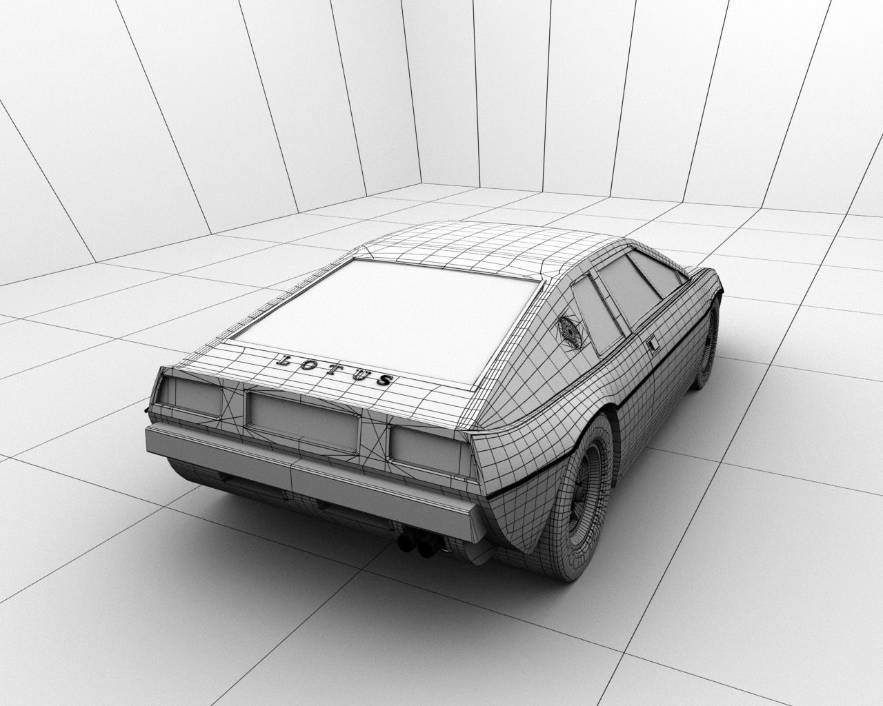 Lotus Espirit S1 1976 Low-poly 3D model_6
