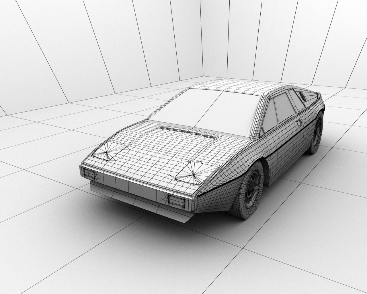 Lotus Espirit S1 1976 Low-poly 3D model_7