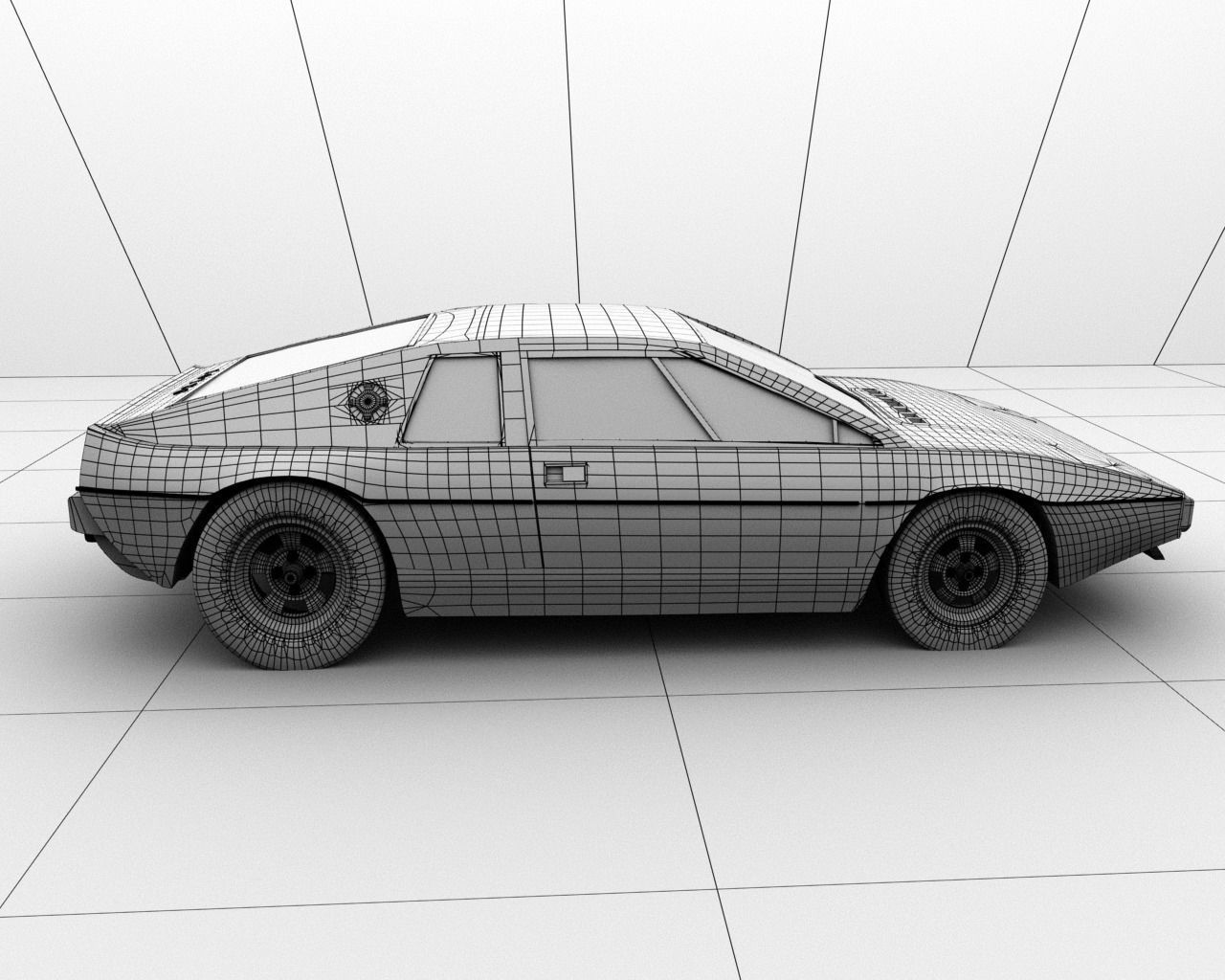 Lotus Espirit S1 1976 Low-poly 3D model_8