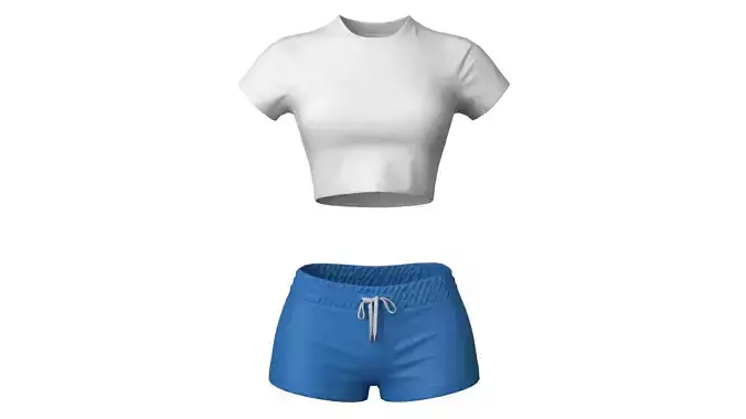 Shirt and Shorts Female Low-poly 3D model Shirt and Shorts Female Low-poly 3D model