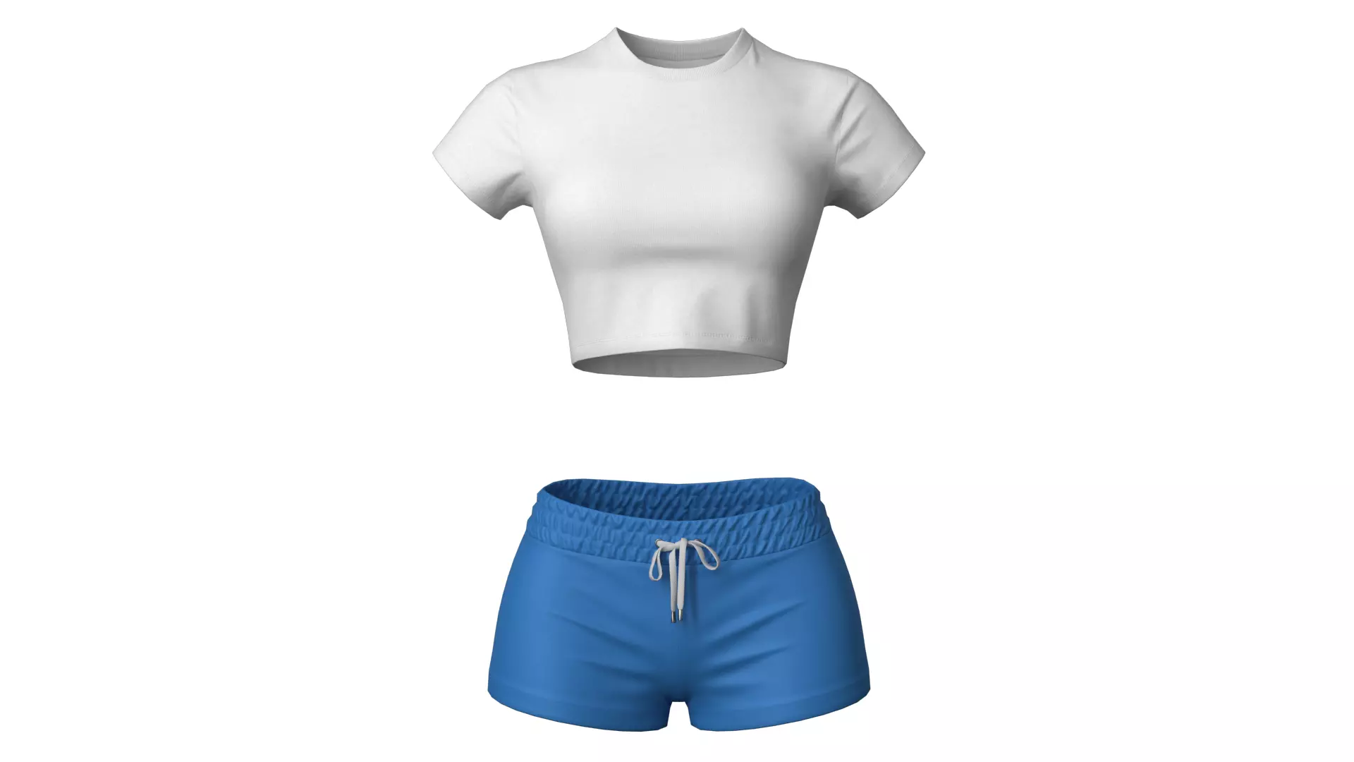Shirt and Shorts Female Low-poly 3D model_0