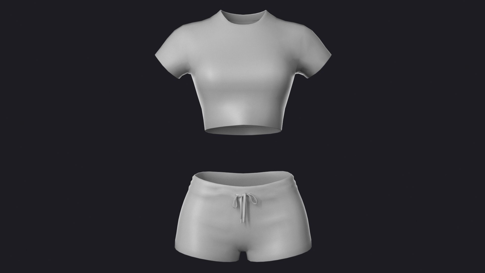 Shirt and Shorts Female Low-poly 3D model_10
