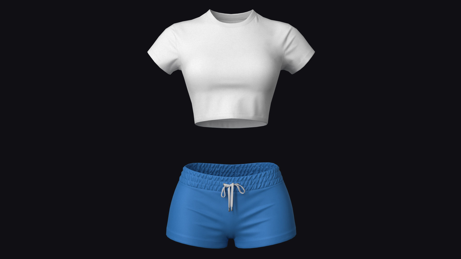 Shirt and Shorts Female Low-poly 3D model_2