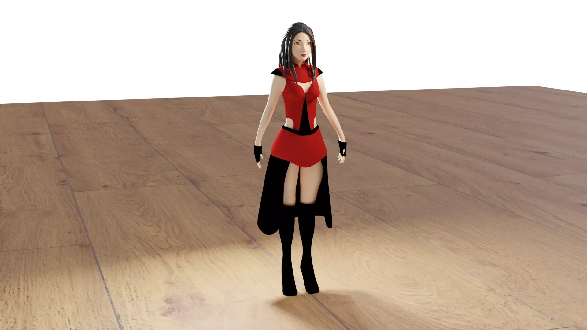 Dark Maroon Warrior - Female Fantasy Character Free 3D model