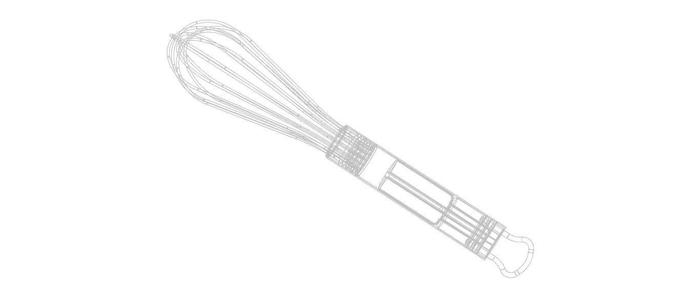 Silver Whisks for Cooking 8 Inches 3D model_8