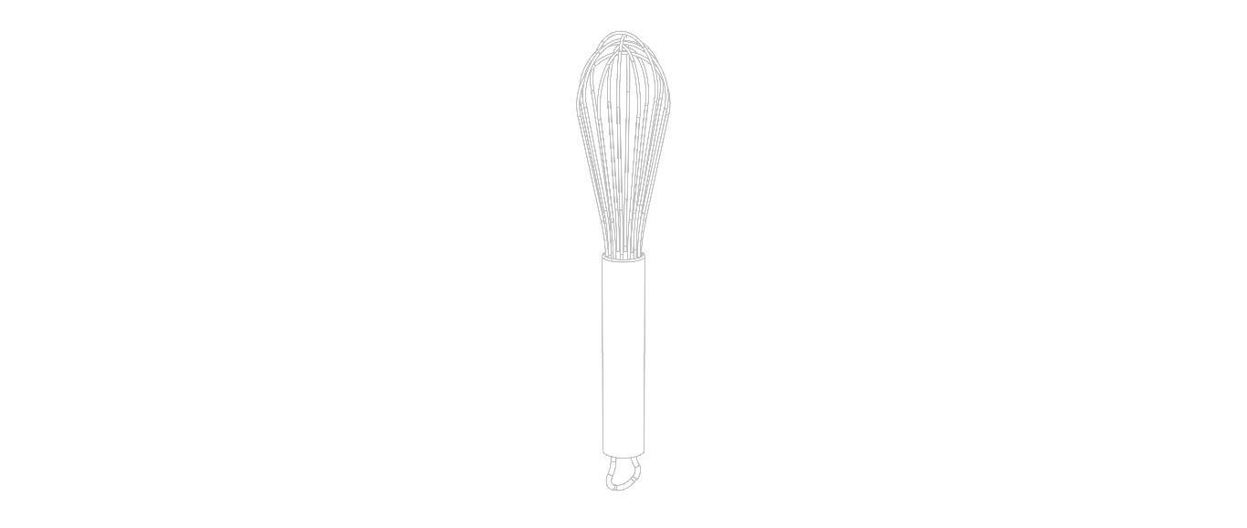 Silver Whisks for Cooking 8 Inches 3D model_2