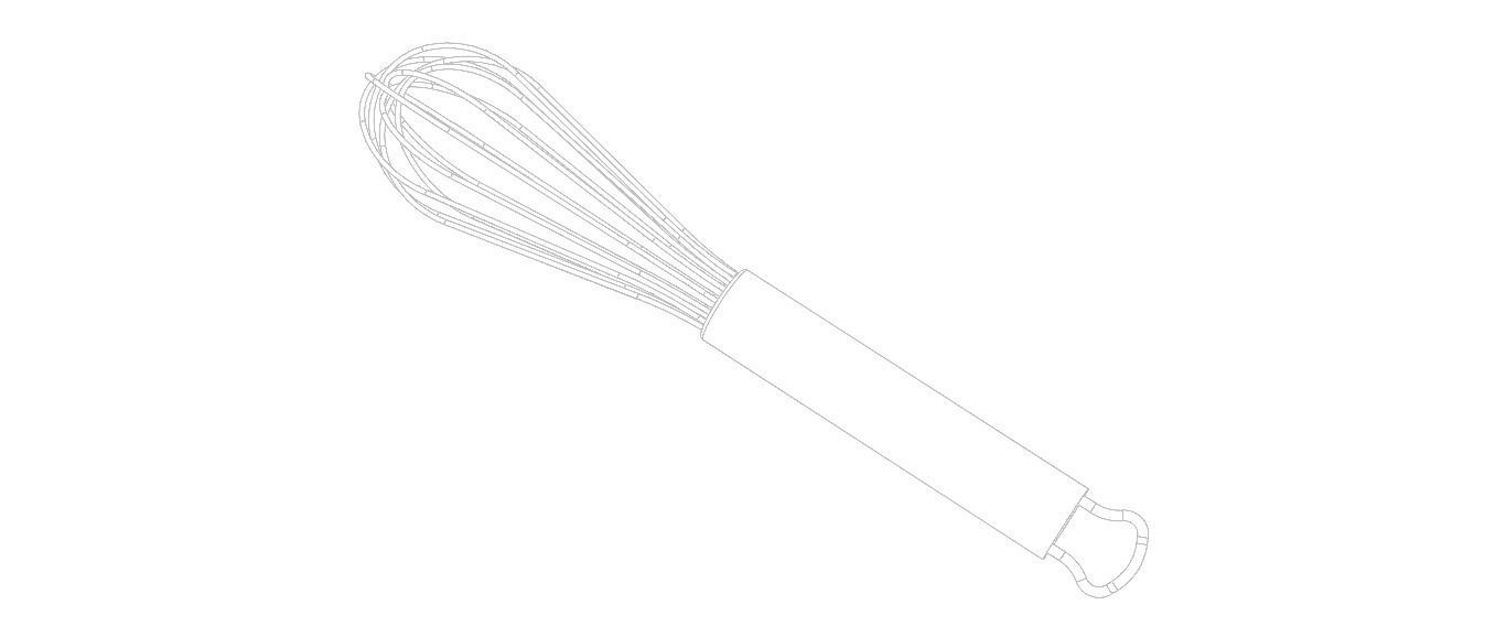 Silver Whisks for Cooking 8 Inches 3D model_6