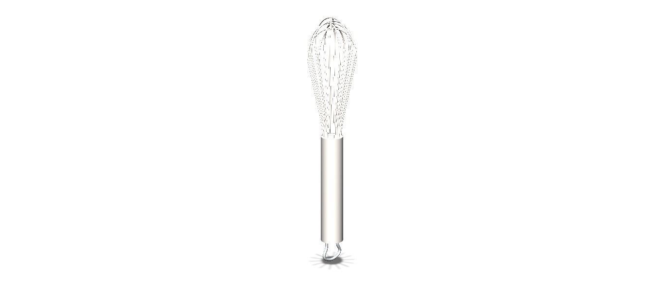 Silver Whisks for Cooking 8 Inches 3D model_5