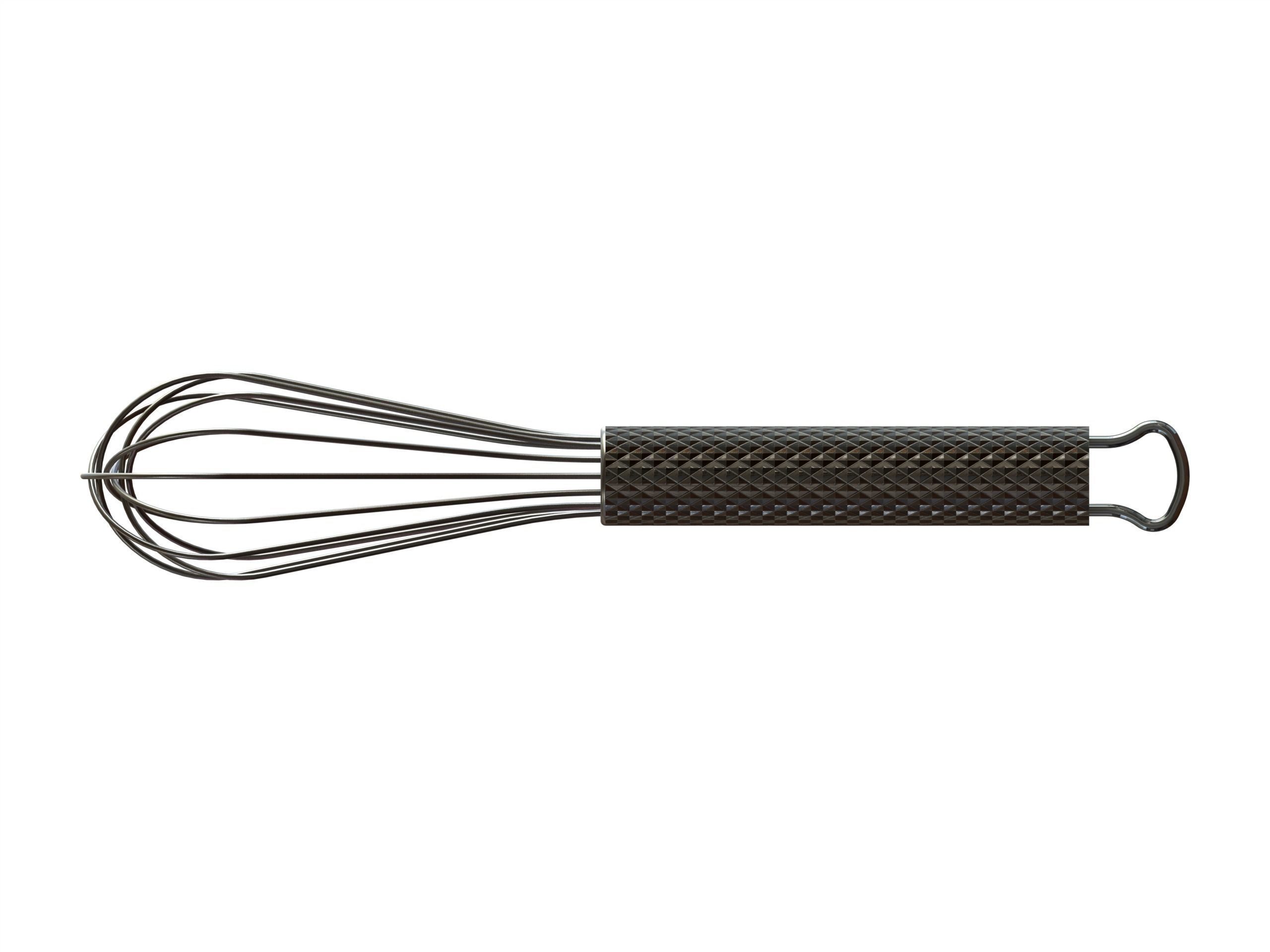 Silver Whisks for Cooking 8 Inches 3D model_1