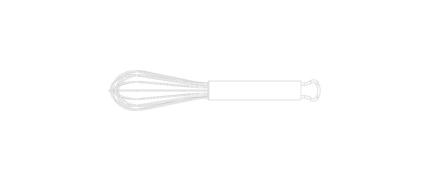 Silver Whisks for Cooking 8 Inches 3D model_10