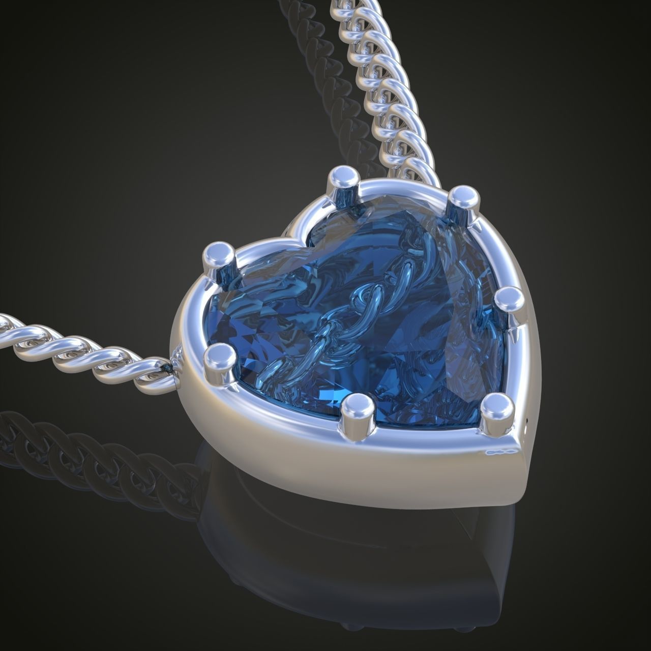 Heart Pendant model 3D 0245 printable model10 3D print model_4