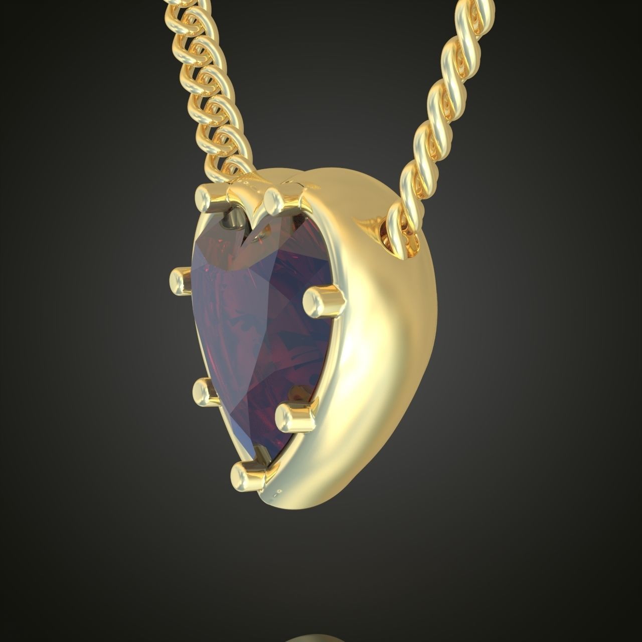 Heart Pendant model 3D 0245 printable model10 3D print model_7