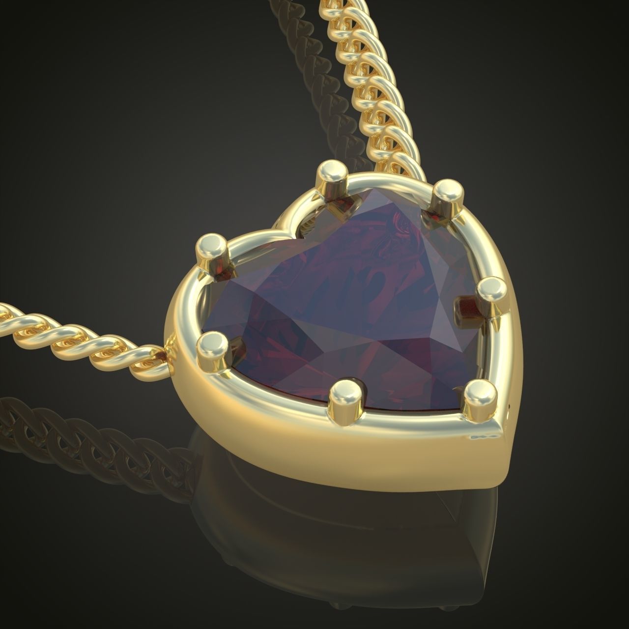 Heart Pendant model 3D 0245 printable model10 3D print model_5